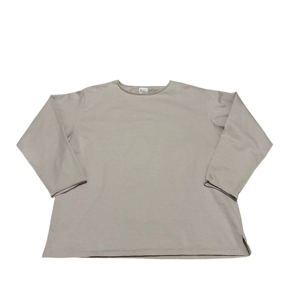 MANUAL ALPHABET Plating Boat Neck Long Sleeve Tee Size 4 / XL